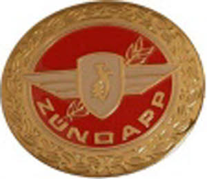 Tankembleem zundapp logo rond rood/goud 